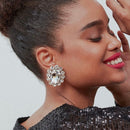 Pauli Manfi New Fashion Women Rhinestone Multicolor Earrings Elegant Ladies Personality Super Large Stud Earrings