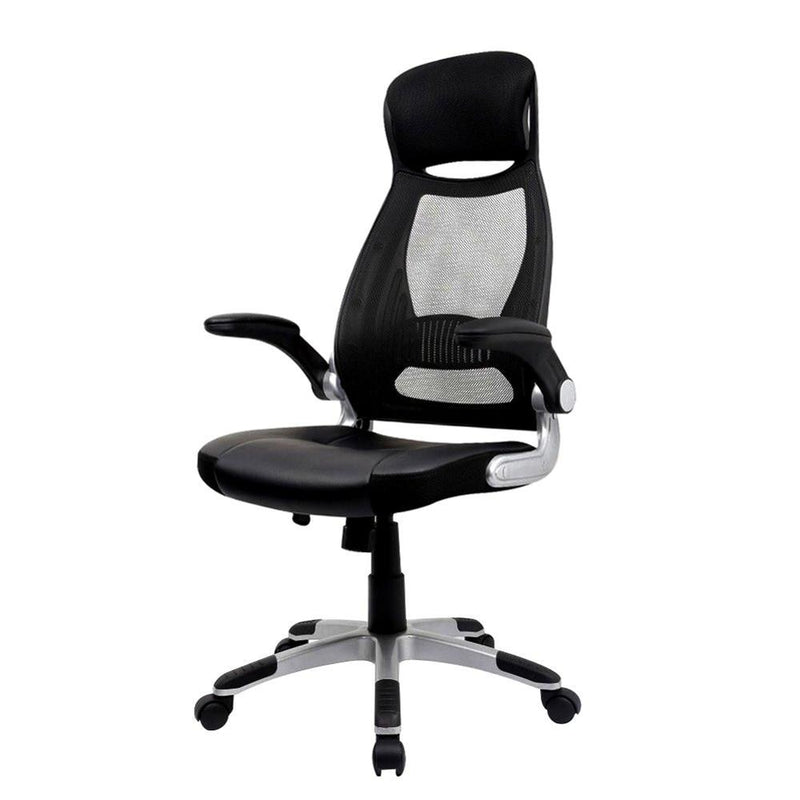 Swivel Mesh Office Computer Chair with Headrest Executive chair Ergonomic Mechanism Synchronized Height Adjustable, Black