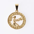 Jeroot Wholesales Stainless Steel 12 Horoscope Pendant Zodiac Sign Jewelry 12 Constellations Necklace