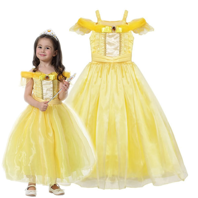 Nuevo 2022 para niñas vestido de fiesta de princesa Bella La Bella y La Bestia disfraces Cosplay niños cumpleaños carnaval Vestidos elegantes