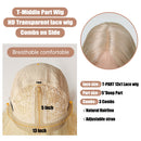 EASIHAIR largo sedoso liso marrón rubio T parte pelucas de encaje con minimechones pelucas sintéticas resistentes al calor de alta densidad para mujeres