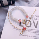 Natural Stone Beaded Bracelets for Women Moonstone Rose Quartz Energy Bracelet Elastical Jewelry 925 Silver 14k Gold plated Gift