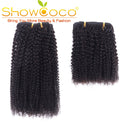 Showcoco Afro Kinky Curly Clip en extensiones de cabello humano HairClip 125 8pcs Clip en extensión de cabello humano real 4c Remy hecho a máquina