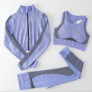 Conjuntos de 2 piezas para mujer, conjuntos de Yoga, ropa de gimnasio sin costuras, abrigo deportivo, mallas de cintura alta, traje deportivo para niña, ropa deportiva