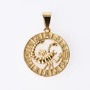 Jeroot Wholesales Stainless Steel 12 Horoscope Pendant Zodiac Sign Jewelry 12 Constellations Necklace