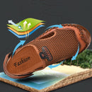 Summer Sandals Men Breathable Footwear Mesh With Hole Cow Leather Shoes Male Comfortable Soft Translucent Sole Men&