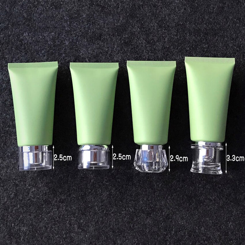 50ml Frost Plastic Soft Bottle Matte Green 50g Cosmetic Cream Facial Cleanser Container Toothpaste Lotion Tube Free Shipping