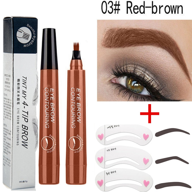 5-color four-pronged eyebrow pencil eyebrow brush split liquid waterproof long-lasting eyebrows enhancer pencil eyebrow shadow