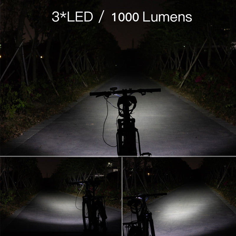 Electric Scooter Headlight 1000 Lumens Ebike Front Light 36V 48V 52V 60V E Bike Scooter Light Electric Scooter Accessories Light