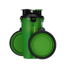 Botella de agua plegable portátil 2 en 1 para mascotas, contenedor de comida con cuenco plegable de silicona para mascotas, cuenco para viajes al aire libre, comedero para perros y gatos