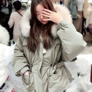 Janveny Huge Raccoon Fur Collar Hooded 2021 Short Female Winter Feather Down Coat Women 90% Duck Down Jacket Winter Puffer Parka