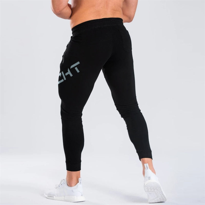 Gym Black Sweatpants Joggers Skinny Pants Men Casual Trousers Male Fitness Workout Cotton Trackpants Autumn Sportswear Bottoms