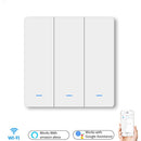 Smart Switch WiFi Push Button Wall Light Switches EU AC 90v 250v No Neutral Tuya Wireless Control Alexa Google Home Compatible