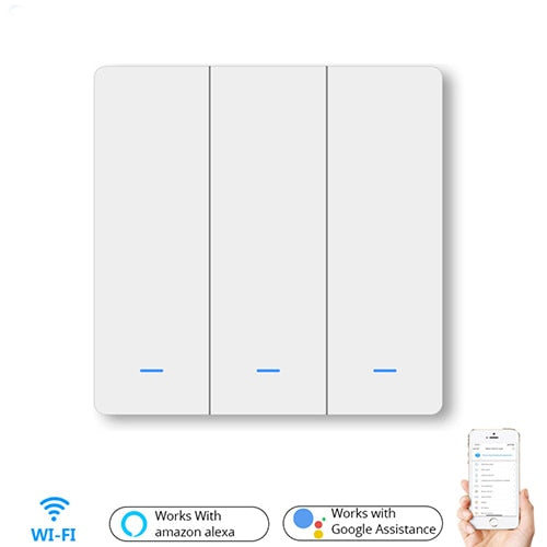 Smart Switch WiFi Push Button Wandlichtschalter EU AC 90 V 250 V Nein Neutral Tuya Wireless Control Alexa Google Home Kompatibel