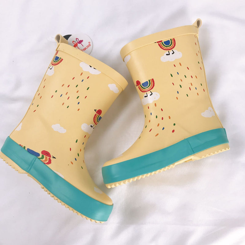 Rain shoes kids Girl Cute cartoon Printed Children's Rubber Boots Kalosze Dla Dzieci Waterproof Baby Water Shoes