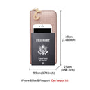 FOXER Frauen Spaltleder Geldbörse Bifold Clutch Bag mit Armband Mode Kartenhalter Geldbörse Handytasche Weibliche Geldtasche