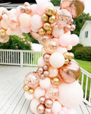 96 piezas Morandi melocotón globos arco guirnalda Kit cromo oro rosa 4D globo para boda cumpleaños Baby Shower fiesta decoración