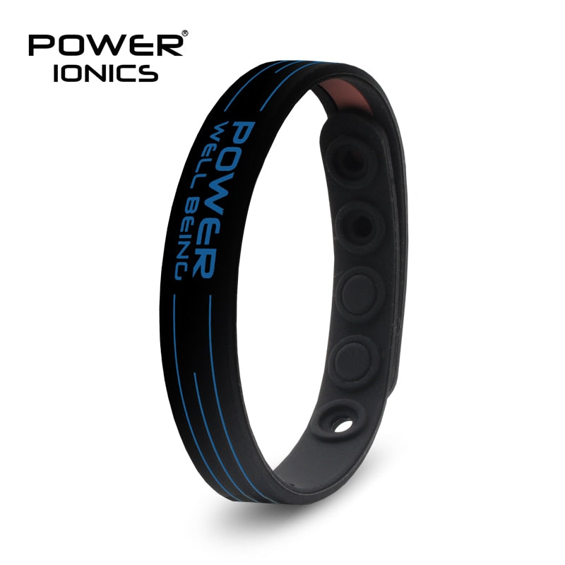 Power Ionics bio health benifits ion balance power therapy silicone sports choker tourmaline germanium wristband bracelet