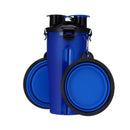 Botella de agua plegable portátil 2 en 1 para mascotas, contenedor de comida con cuenco plegable de silicona para mascotas, cuenco para viajes al aire libre, comedero para perros y gatos