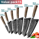 Kitchen Knives Set Stainless Steel 7CR17 Japanese Style Chef Knife Bread Meat Cleaver Paring Kitchen Knife Kitchen Accessories