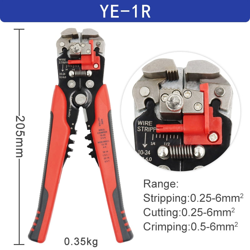 Wire stripper pliers 0.25-6mm²/10-24AWG YE-1 cable cutter practical electric automatic Multifunctional Repair crimping Tools