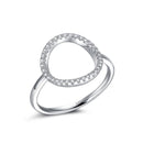 Classic Fashion Hollow out Hoop Sparkling White And Rose Ring Cubic Zirconia Jewelry Real Solid 925 Sterling Silver Rings