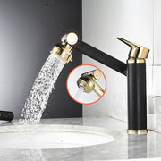 Waschbecken Wasserhahn Wasserhahn Bad 360 Grad drehbar Gold Bad Wasserhahn Einhand-Waschbecken Mischbatterie Heiß- und Kaltwasser Kran