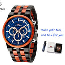 Mix Sandal Wood Men Sport Watches Wooden Wristwatch Wood Bamboo Watch For Men Wood Strap Quartz Husband Chronograph Relogio
