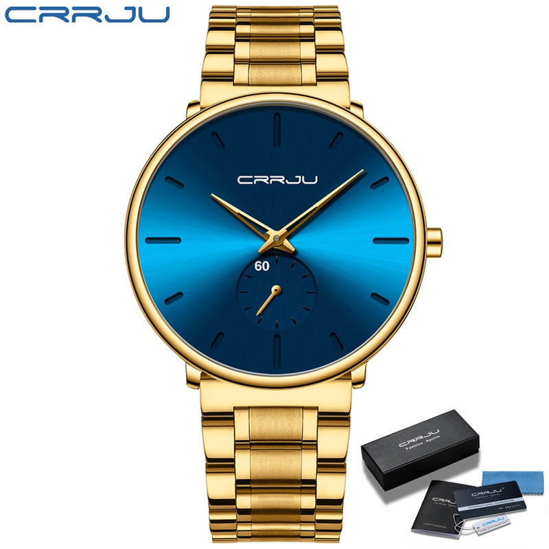 CRRJU Mens Watches Stainless Steel Men&