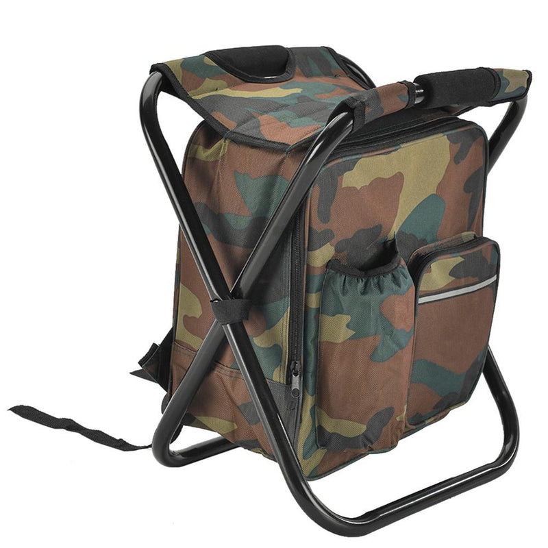 2 in 1 Folding Fishing Chair Bag Fishing Backpack Chair Stool Convenient Wear-resistantv for Outdoor Hunting Climbing Equipment