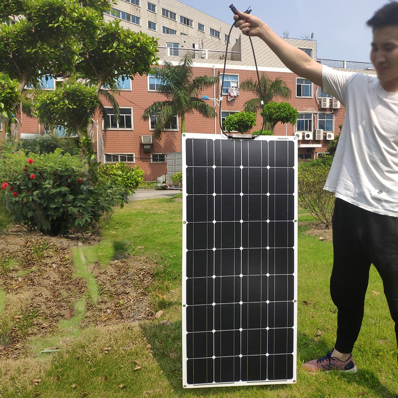 Dokio 18V Monocrystalline 100W Flexible Solar Panel For Car/Boat/ Home Solar Charge 12V Waterproof Solar Panel China