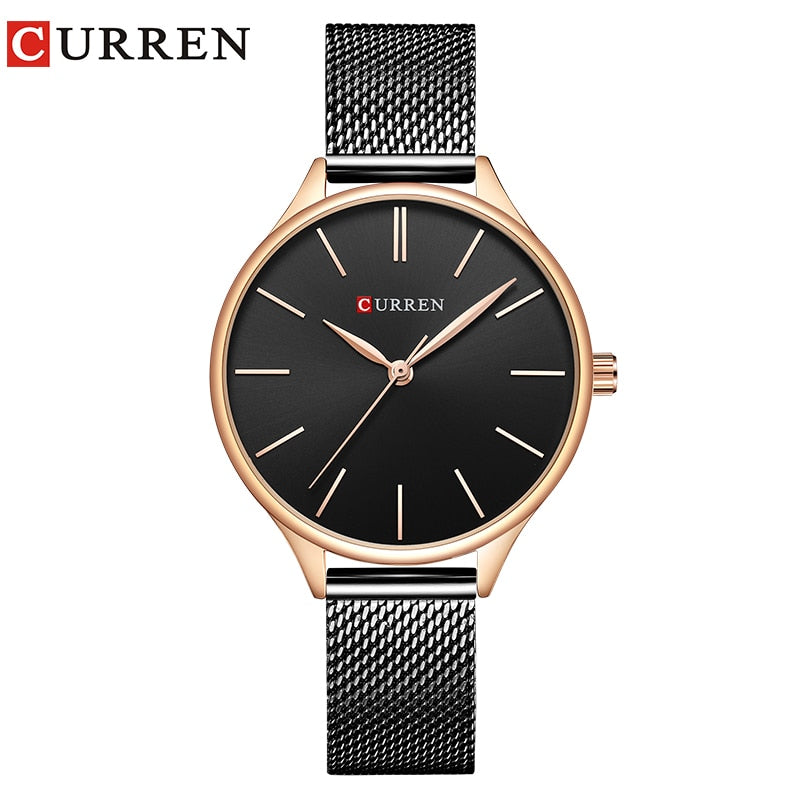 CURREN, relojes para mujer, reloj de pulsera de lujo, reloj femenino, reloj para mujer, acero milanés, reloj de cuarzo dorado rosa para mujer, nuevo