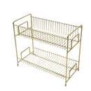 Estante de almacenamiento de cosméticos de Metal de 2 capas, organizador de maquillaje para baño, estantes de almacenamiento de hierro para condimentos de cocina, caja organizadora de maquillaje