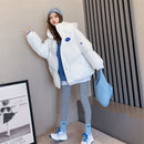 Oversized Fashion Parkas Purple Hooded Jacket Women's Winter 2022 Loose Cotton padded Student Coat Thicken Warm Outerwear Female