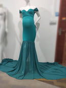 Long Maternity Photography Props Pregnancy Dress For Photo Shooting Off Shoulder Pregnant Dresses For Women Maxi Maternity Gown