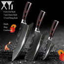 Kitchen Knife Set Stainless Steel Knife Holder Gift Knife Cover Santoku Utility Cleaver Bread Paring Nakiri Knives Cutter Tools