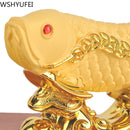 Chinese Style Lucky Home Office Company Car Talisman Money Drawing Fortune Arowana Golden Resin Fish Decorative Statue