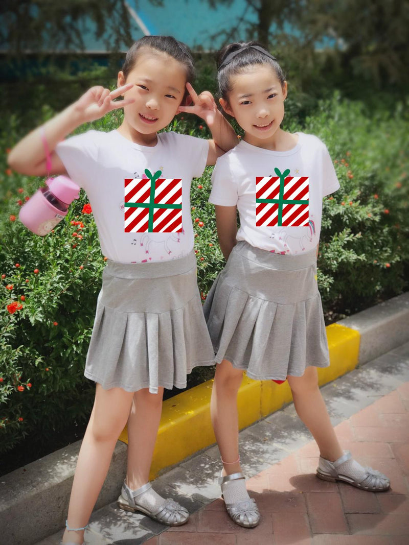 2022 Summer Fashion 3 4 6 8 9 10 12 Years Cotton School Children Clothing Dance Training For Lovey Baby Girls Skirt With Shorts