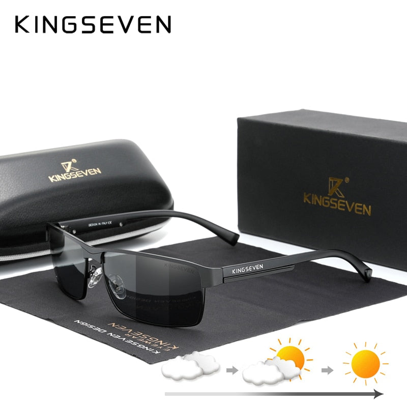 KINGSEVEN, gafas de sol fotocromáticas a la moda para hombres y mujeres, gafas de sol polarizadas camaleón para piloto, gafas de sol antideslumbrantes para conducir, UV400