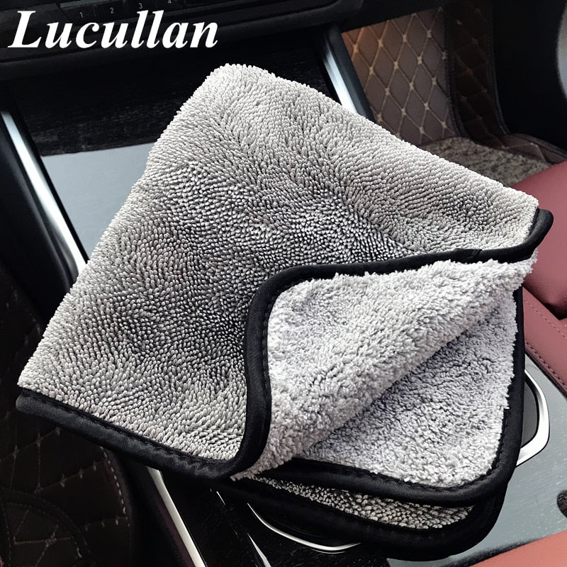 Lucullan 2021 nuevo lanzamiento de doble cara de pelo largo torcido/toalla de rizo herramientas superabsorbentes para toalla de secado automático de microfibra