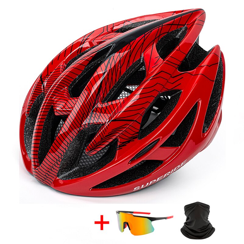 SUPERIDE al aire libre bicicleta de carretera bicicleta de montaña casco con luz trasera ultraligero DH MTB bicicleta casco deportes montar ciclismo casco