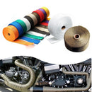 Motorrad Schalldämpfer Thermoband Auspuffkrümmer Heat Wrap Krümmer Isolierung Rollenbeständig mit Edelstahlbändern 5cm*5M/10M/15M