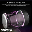 STOENGO True Wireless Stereo Speaker with Transparent Design, Breathing LED Light, TWS Bluetooth 5.0, TF Card &amp; AUX Audio Input