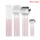 Black Tableware Forks Knives Spoons Cutlery Dinner Set Stainless Steel Cutlery Set Kitchen Flatware Set 16Pcs Luxury Dinnerware