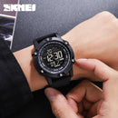 SKMEI Strong Waterproof 50M Sport Digital Army Mens Watch Silicone Strap Stopwatch LED Electronic Wrist Watch Male Black