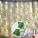 12pcs Artificial Plants Balcony Decorations Liana Led Leaf Garland Silk Rattan Leaf Vine Room Decor Home Living Exterior Terrace
