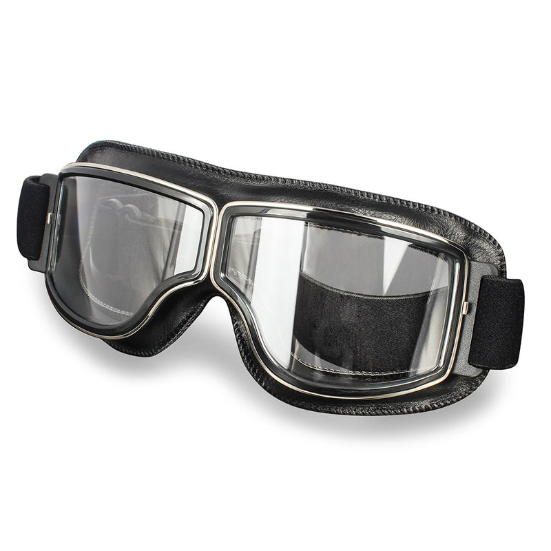 Gafas Vintage para casco de motocicleta, gafas antideslumbrantes de cuero a prueba de viento para mujer y hombre, gafas protectoras de seguridad Steampunk