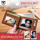 Billetera de cuero para hombre con bloqueo RFID BULLCAPTAIN, billetera delgada plegable, tarjetero multitarjeta, billetera de identificación QB 05