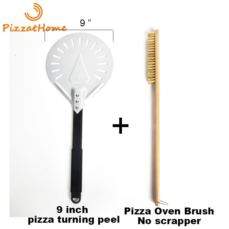 PizzAtHome 7/ 8/ 9 Inch Perforated Pizza Turning Peel Pizza Shovel Aluminum Pizza Peel Paddle Short Pizza Tool Non-Slip Handle