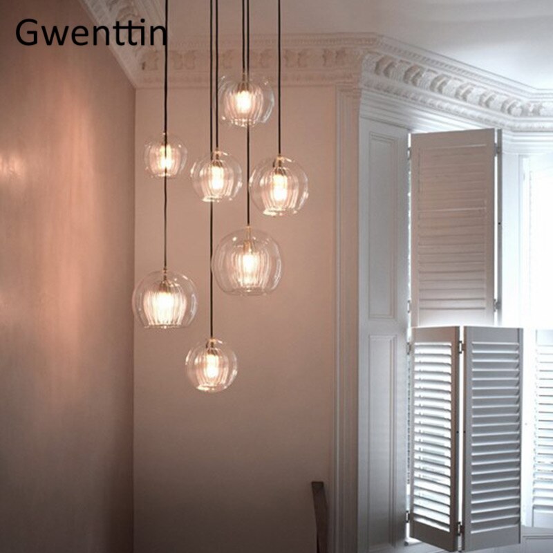 Nordic Glass Led Pendant Light Modern Kitchen Hanging Lights Bar Industrial Lamp Dining Living Room Lighting Fixtures Home Decor